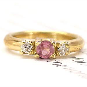 ベビーリング 18金 イエローゴールド ホワイトゴールド k18 18k ピンクトルマリン 10月誕生石 ダイヤモンド 0.02ct ペンダント