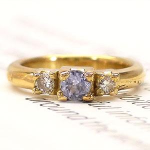 ベビーリング 18金 イエローゴールド ホワイトゴールド タンザナイト 12月誕生石 ダイヤモンド 0.02ct ペンダント トップ 出産祝い