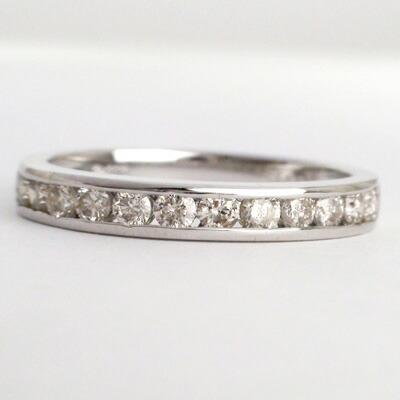 ハーフエタニティリング 指輪 エタニティリング レール留め ダイヤモンド リング 0.5ct 18金 18k k18 イエロー ピンク