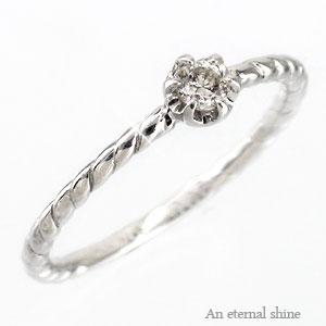 ピンキーリング 一粒ダイヤモンド 0.07ct リング 指輪 10金 イエロー ピンク ホワイトゴールド 重ねつけ ファランジリング 刻印