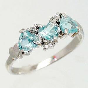 ピンキーリング ブルートパーズ 11月誕生石 ダイヤモンド 0.03ct プラチナ900 ハート リング 指輪 小指 ファランジリング ミディリング
