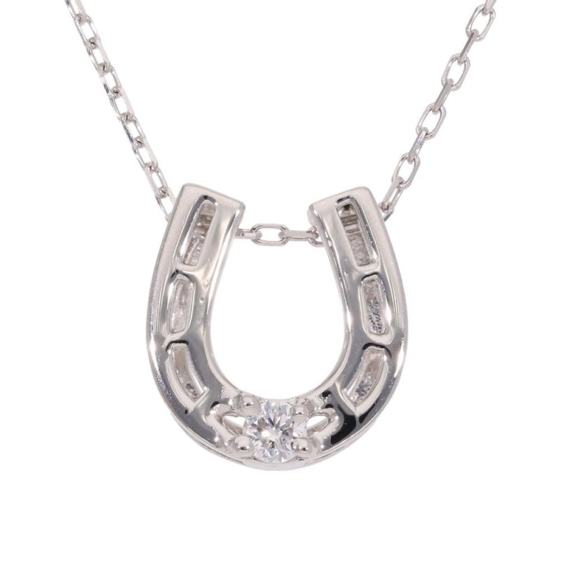 ネックレス 馬蹄 ホースシュー ダイヤモンド 0.05ct プラチナ900 ペンダント チェーン レディース ジュエリー アクセサリー プレゼント