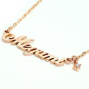 ネックレス ネーム オーダーメイド ピンクトルマリン 10月誕生石 10金 イエロー ピンク ホワイトゴールド ペンダント イニシャル 名前