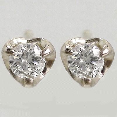 ピアス ハート 一粒ダイヤモンド 0.1ct スタッド 10金 イエロー ピンク ホワイトゴールド レディース ジュエリー アクセサリー プレゼント