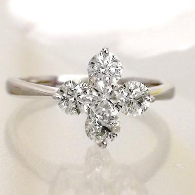 リング 指輪 ダイヤモンド プラチナ900 1ct クロス フラワー 婚約指輪 刻印 レディース ジュエリー アクセサリー プレゼント ギフト 人気
