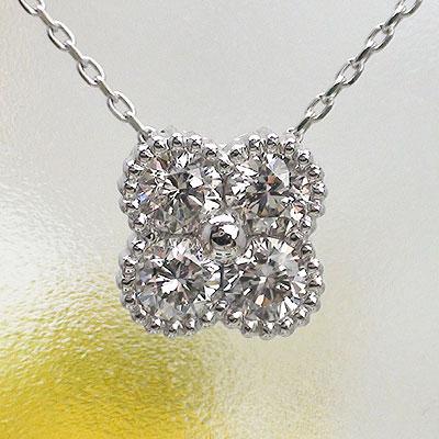ネックレス 四葉のクローバー ペンダント ダイヤモンド 0.3ct プラチナ900 チェーン レディース ジュエリー アクセサリー プレゼント