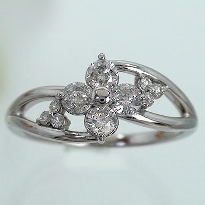 リング ダイヤモンド プラチナ900 0.5ct フラワー 指輪 婚約指輪 刻印 レディース ジュエリー アクセサリー プレゼント ギフト 人気