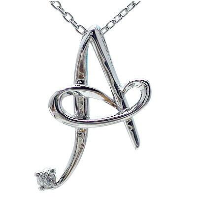 ネックレス イニシャル A ダイヤモンド 0.01ct 18金 18k k18 イエロー ピンク ホワイトゴールド アルファベット ネーム