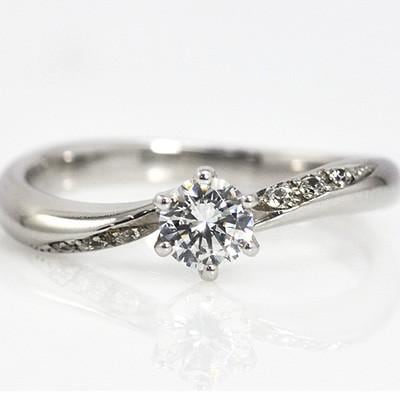 リング 婚約指輪 ダイヤモンド 鑑定書付 エンゲージ プラチナ900 ダイヤ (Hカラー SIクラス Good 0.3ct )文字入れ 刻印無料