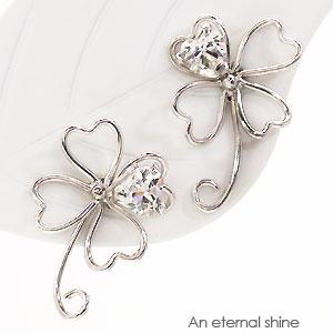 キュービックジルコニア K14ホワイトゴールド クローバー レディース ジュエリー アクセサリー プレゼント ギフト 人気 おすすめ 送料無料