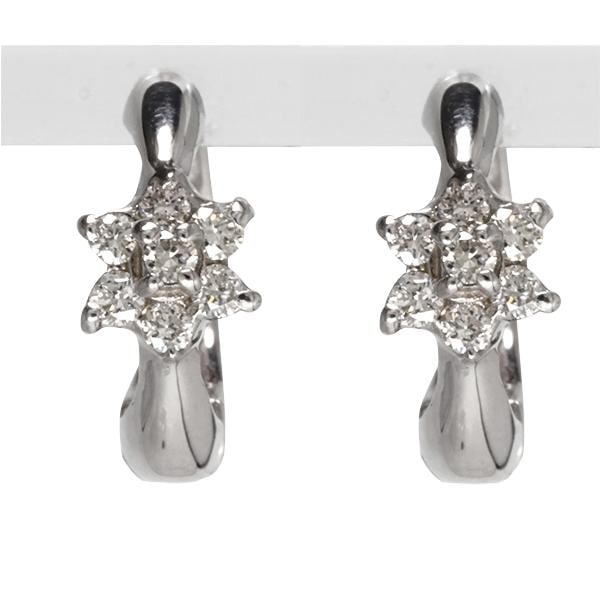 イヤリング ダイヤモンド 0.16ct 18金 イエロー ピンク ホワイトゴールド 中折れ式 フィットリング レディース ジュエリー アクセサリー