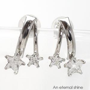 ピアス キュービックジルコニア K14ホワイトゴールド 星 スター レディース ジュエリー アクセサリー プレゼント ギフト 人気 おすすめ
