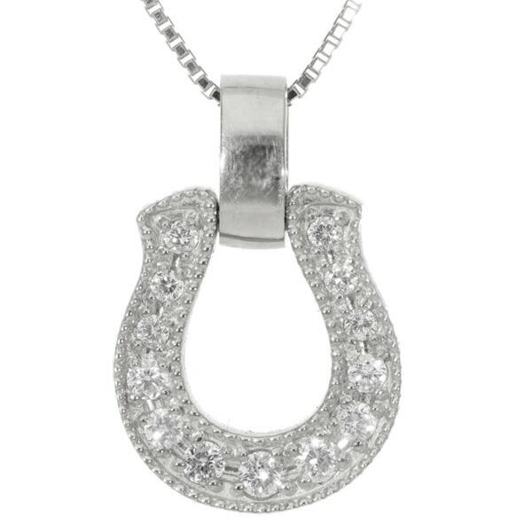 ネックレス 馬蹄 ホースシュー ダイヤモンド 0.13ct プラチナ900 ペンダント アクセ アクセサリー レディース 人気 おすすめ 送料無料