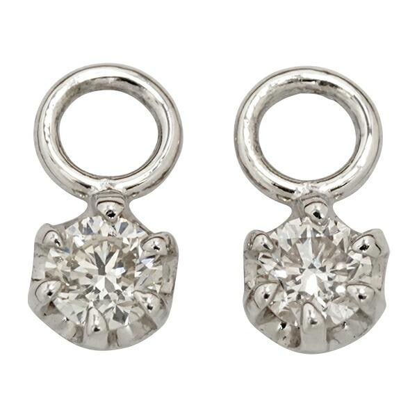ピアス チャーム ダイヤモンド ソリティア ダイヤ 0.2ct pt900 プラチナ900 フープ パイプ レディース ジュエリー アクセサリー