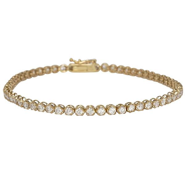 テニスブレスレット ダイヤモンド 3.00ct 18金 イエローゴールド ブレスレット 記念日 レディース ジュエリー アクセサリー プレゼント