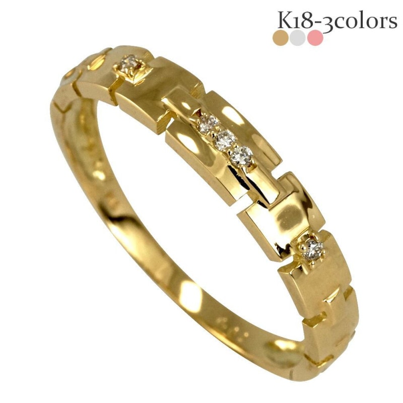 ピンキーリング ダイヤモンド 18金 イエロー ピンク ホワイトゴールド 指輪 リング ダイヤモンド 小指 婚約指輪 刻印 レディース ジュエリー
