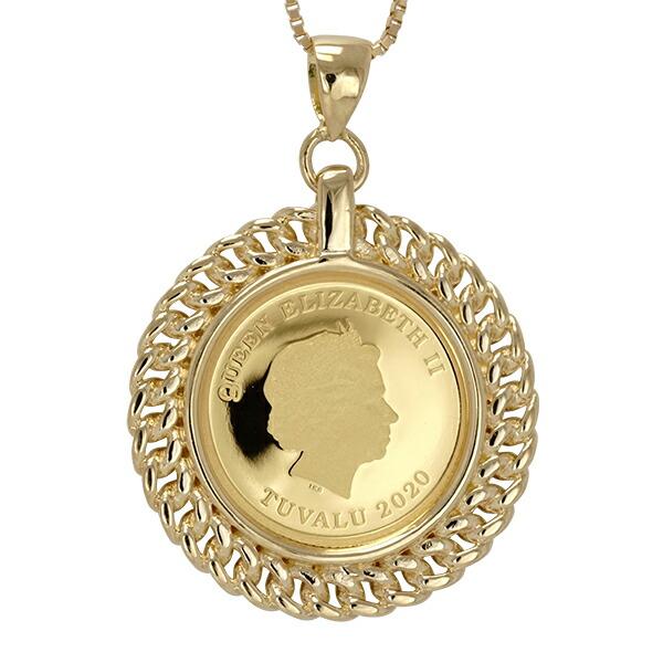 ネックレス 純金 金貨 コイン ペンダント キヘイ 喜平 18金 k18 ベネチアンチェーン 40cm付 メンズ チェーン レディース ジュエリー