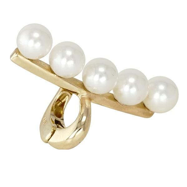 片耳用 真珠 イヤーカフ パール イヤカフ 18金 イエローゴールド ホワイトゴールド 5粒 本真珠 アコヤ真珠 あこや真珠 イヤークリップ