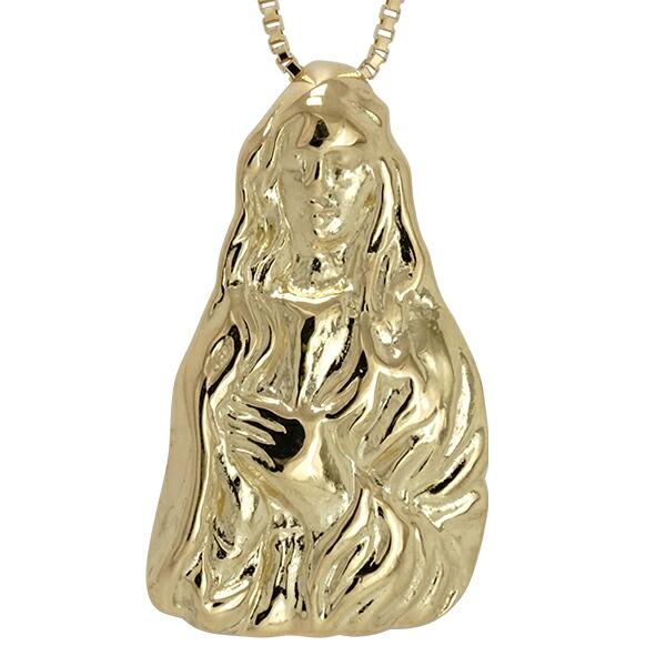 ネックレス 聖母マリア マリア像 18金 イエロー ピンク ホワイトゴールド お守り チェーン レディース ジュエリー アクセサリー プレゼント