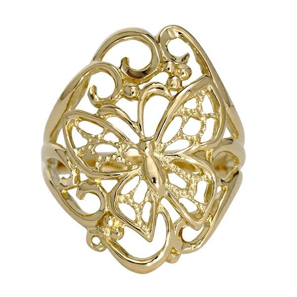 リング 指輪 蝶々 バタフライ 18金 イエローゴールド ホワイトゴールド ピンクゴールド 刻印 レディース ジュエリー アクセサリー プレゼント