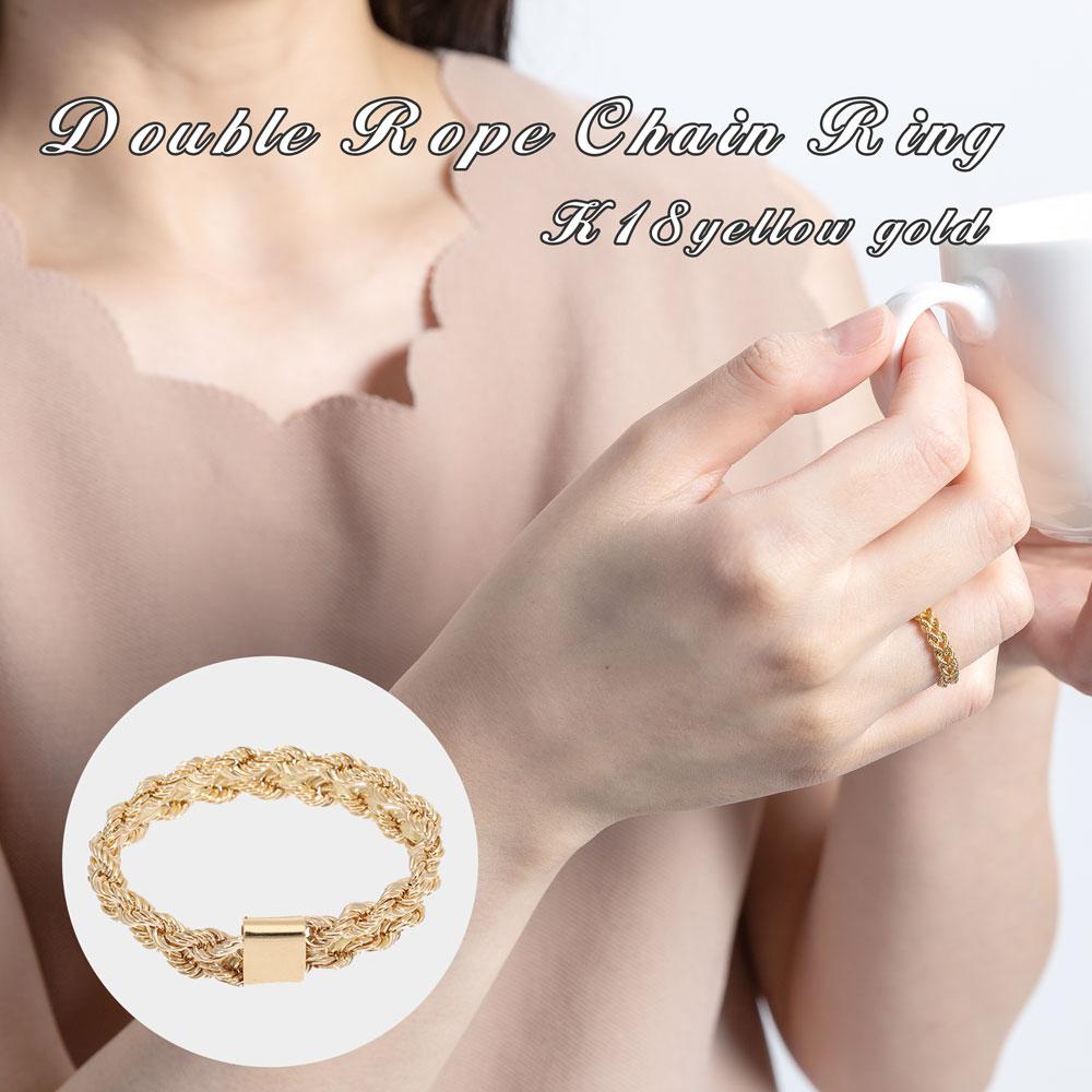 ピンキーリング チェーンリング クォーレ 18金 18k k18 イエロー