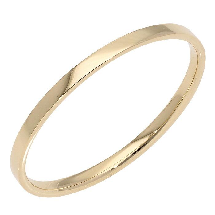 リング 鍛造 平打ち 1.5mm幅 指輪 シンプル フラット 18金 イエローゴールド 結婚指輪 マリッジ ブライダル 結婚式 文字入れ 刻印 可能