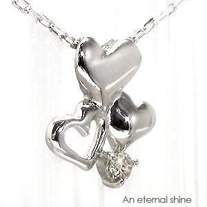 ネックレス ハート ペンダント ダイヤモンド 10金 イエロー ピンク ホワイトゴールド チェーン レディース ジュエリー アクセサリー プレゼント