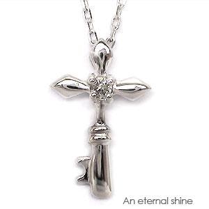 ネックレス クロス ペンダント ダイヤモンド 10金 イエロー ピンク ホワイトゴールド チェーン レディース ジュエリー アクセサリー プレゼント