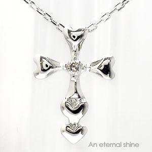 ネックレス クロス ペンダント ダイヤモンド 10金 イエロー ピンク ホワイトゴールド チェーン レディース ジュエリー アクセサリー プレゼント