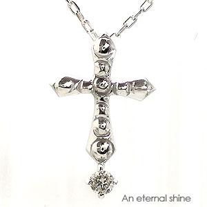 ネックレス クロス ペンダント ダイヤモンド 10金 イエロー ピンク ホワイトゴールド チェーン レディース ジュエリー アクセサリー プレゼント
