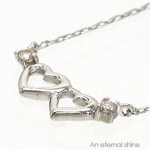 ネックレス ハート ペンダント ダイヤモンド 10金 イエロー ピンク ホワイトゴールド チェーン レディース ジュエリー アクセサリー プレゼント