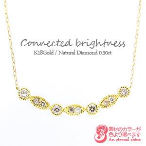 ネックレス ダイヤモンド ライン 0.3ct 18金 18k k18 イエロー ピンク ホワイトゴールド マーキス ペンダント ミル打ち チェーン