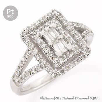 リング ダイヤモンド バケット 0.5ct プラチナ900 指輪 婚約指輪 刻印 レディース ジュエリー アクセサリー プレゼント ギフト 人気