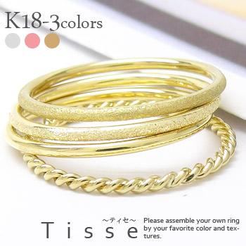 ピンキーリング 指輪 甲丸リング ファランジリング ミディリング 18金 イエロー ピンク ホワイトゴールド 繊細 極細 ポイント消化 レディース