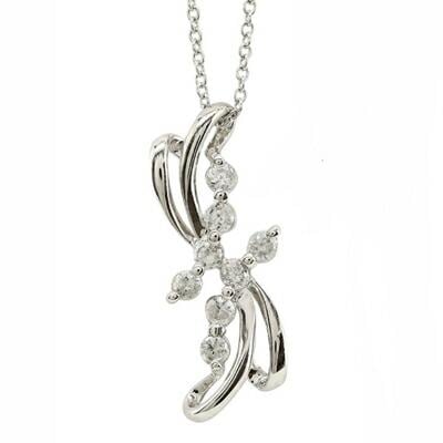Pt900 ネックレス ダイヤモンド 0.3ct ペンダント チェーン レディース