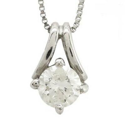 Pt900 ネックレス 一粒ダイヤモンド ペンダント 0.15ct スキン チェーン レディース