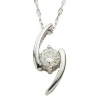 ネックレス 一粒ダイヤモンド 0.08ct プラチナ900 ペンダント スキン チェーン レディース ジュエリー アクセサリー プレゼント ギフト