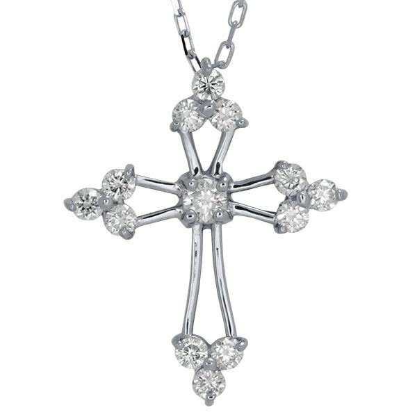 ネックレス ダイヤモンド クロス pt900 プラチナ900 0.3ct ダイヤ クロス プレゼント チェーン レディース ジュエリー アクセサリー