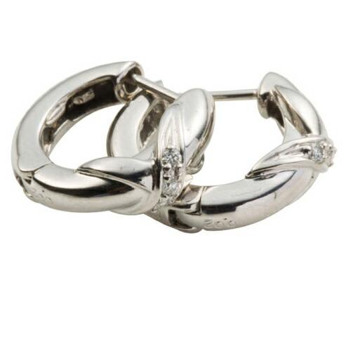 フープピアス ダイヤモンドピアス ダイヤ 0.04ct 中折れピアス 18金 イエロー ピンク ホワイトゴールド レディース ジュエリー