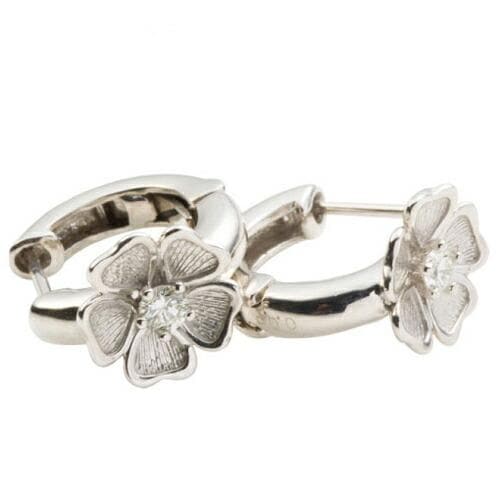 フープピアス 中折れピアス ダイヤモンドピアス ダイヤ 0.1ct 18金 イエロー ピンク ホワイトゴールド レディース ジュエリー アクセサリー