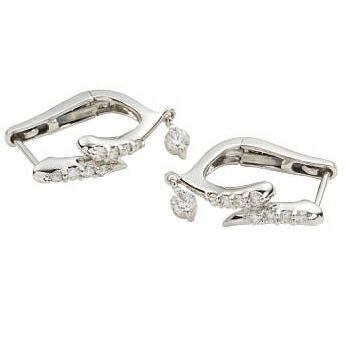 フープピアス 中折れピアス ダイヤモンドピアス ダイヤ 0.24ct 18金 イエロー ピンク ホワイトゴールド レディース ジュエリー