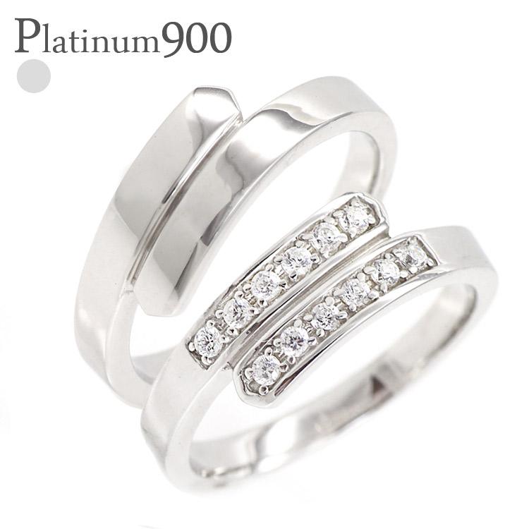 リング ペアダイヤモンド 0.1ct プラチナ900 結婚指輪 マリッジ メンズ セット レディース ジュエリー アクセサリー プレゼント ギフト