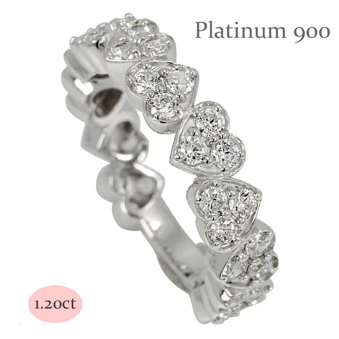 ハーフエタニティリング ハート ダイヤモンド 指輪 リング プラチナ900 婚約指輪 刻印 レディース ジュエリー アクセサリー プレゼント ギフト