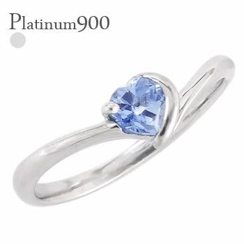 リング タンザナイト ハート 一粒 プラチナ900 V字 12月誕生石 Vライン 指輪 レディース ジュエリー アクセサリー プレゼント ギフト