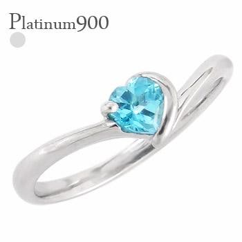 リング ブルートパーズ ハート 一粒 プラチナ900 V字 11月誕生石 Vライン 指輪 レディース ジュエリー アクセサリー プレゼント ギフト