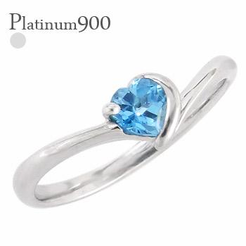 リング サンタマリア アフリカーナ アクアマリン ハート 一粒 プラチナ900 V字 3月誕生石 Vライン 指輪 レディース ジュエリー