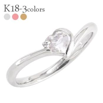 リング ブルームーンストーン ハート一粒 18金 V字 k18ゴールドVライン 6月誕生石 指輪 レディース ジュエリー アクセサリー プレゼント