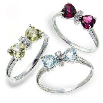 ピンキーリング リボンリング 誕生石 ダイヤモンド 0.03ct プラチナ900 ハート 指輪 リング 小指 ファランジリング ミディリング