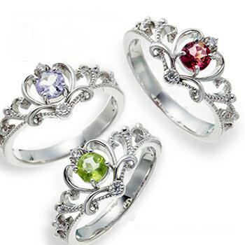 ピンキーリング プラチナ900 誕生石 ダイヤモンドリング 0.03ct ティアラ 冠 指輪 リング 小指 ファランジリング ミディリング 婚約指輪