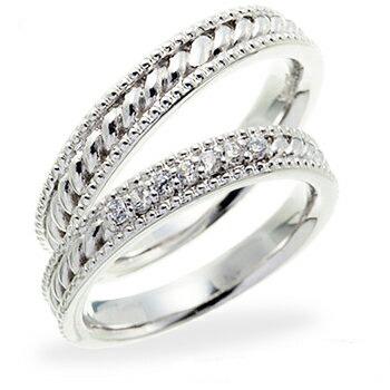 リング プラチナ900 ペアダイヤモンド 0.14ct 結婚指輪 ブライダル マリッジ メンズ セット レディース ジュエリー アクセサリー